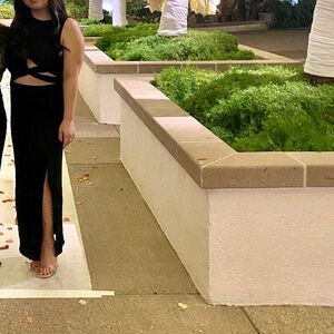 Black Dress Sleeveless with Cut Out and high slit